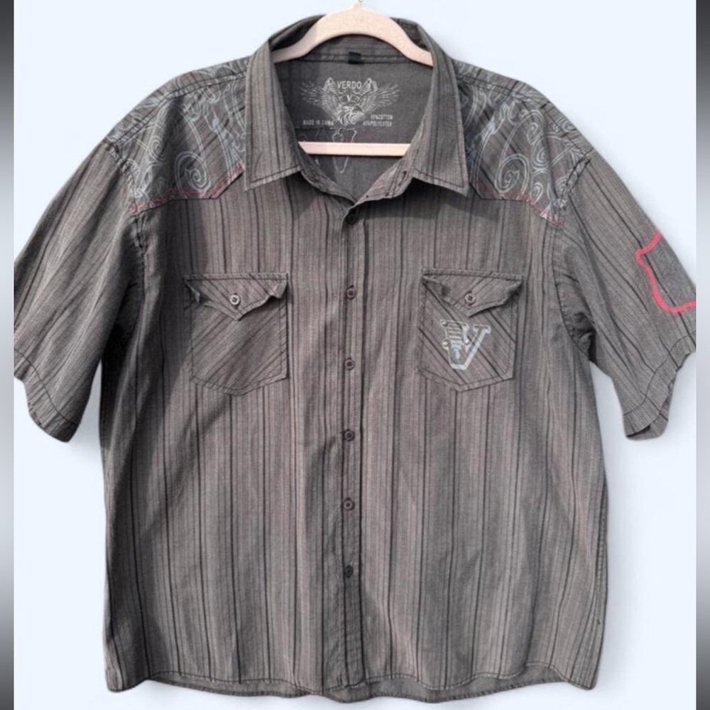 Verdo Moda Men's Charcoal Button Down Shirt